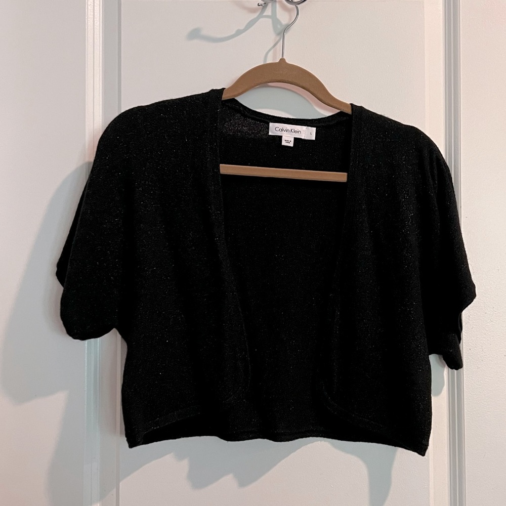 Calvin Klein Black Sparkle Cropped Shrug